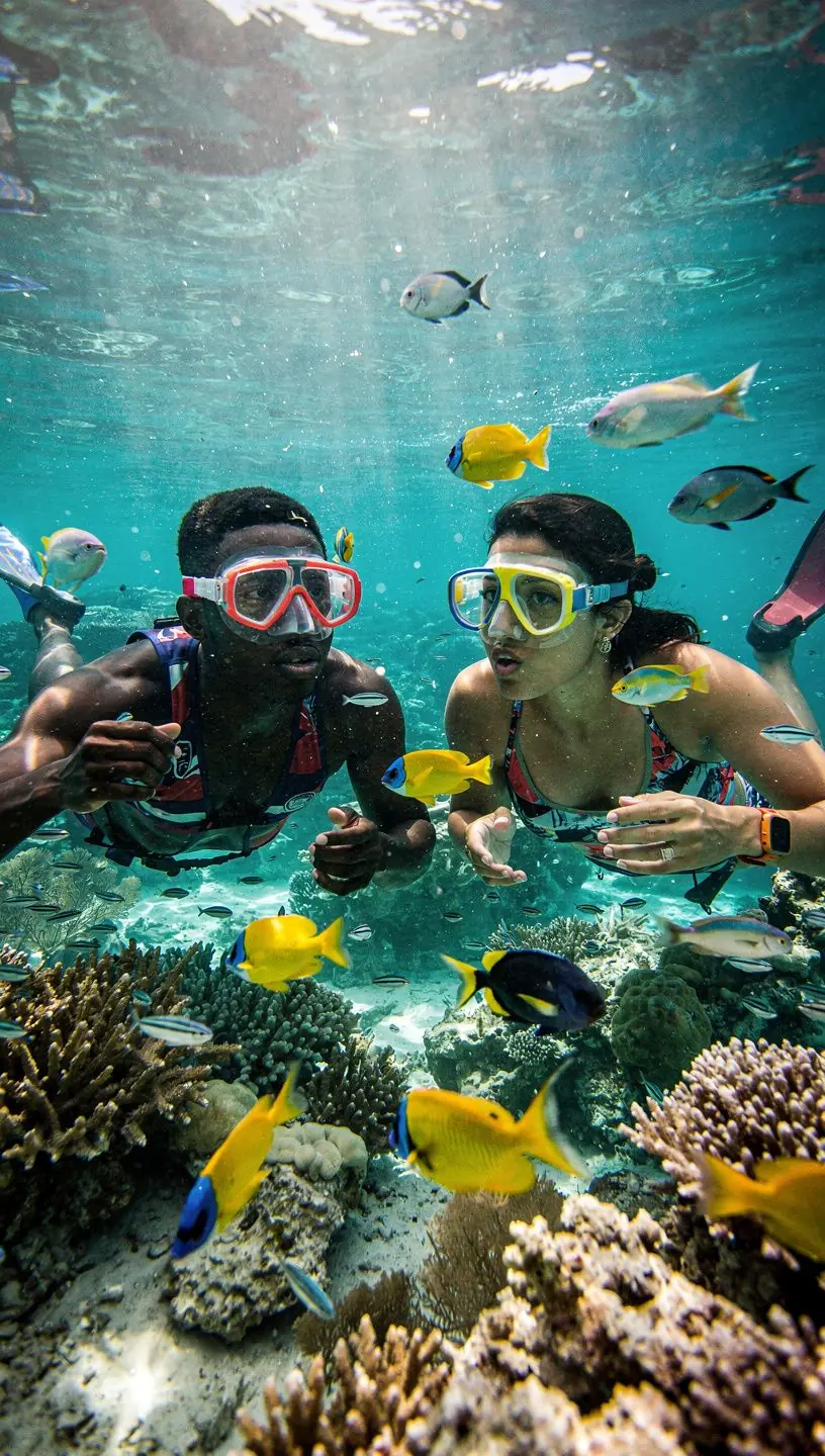 Романтический закат над океаном, освещающий побережье и создающий волшебную атмосферу.