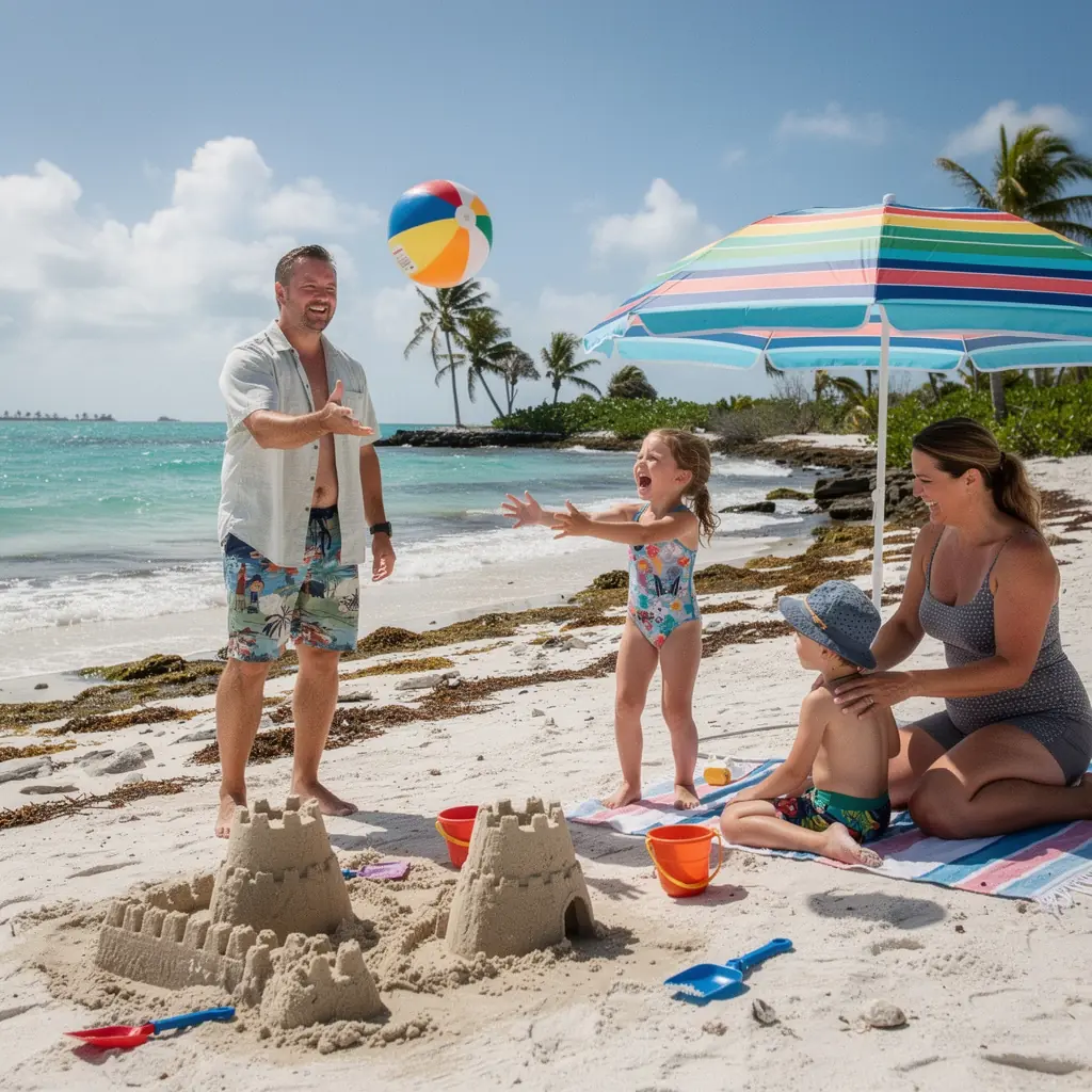 Автомобиль, движущийся по живописному мосту, соединяющему острова Флорида Кис, с видом на голубое море.