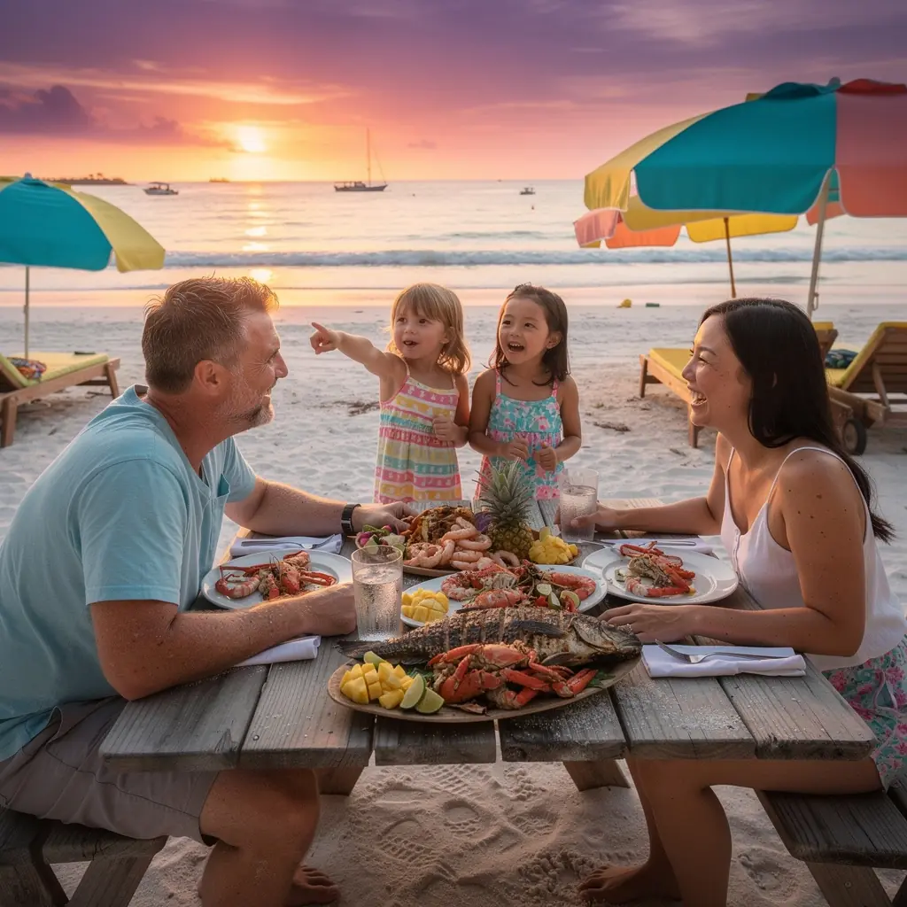 Группа людей, наслаждающихся сноркелингом среди красочных кораллов и тропических рыб.