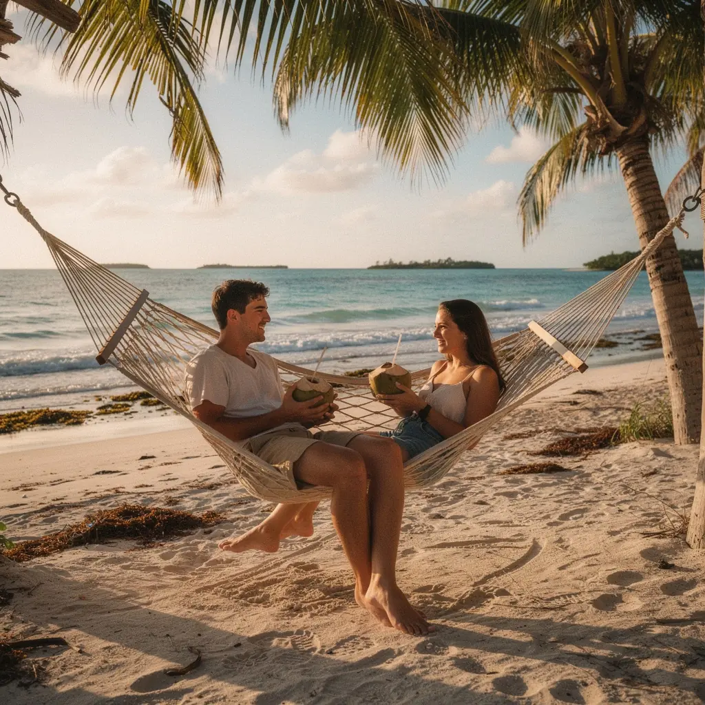 Семья, наслаждающаяся сноркелингом среди красочных коралловых рифов.